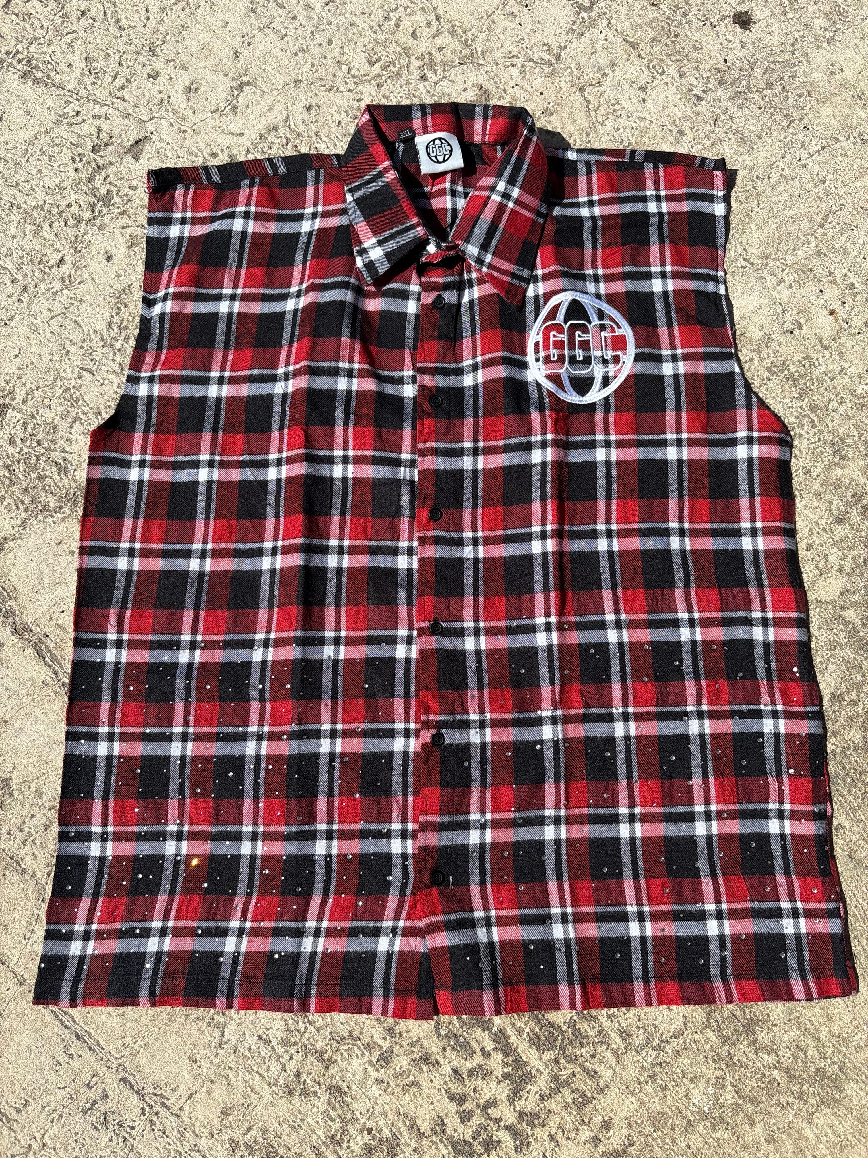 Red Sleeveless Flannel