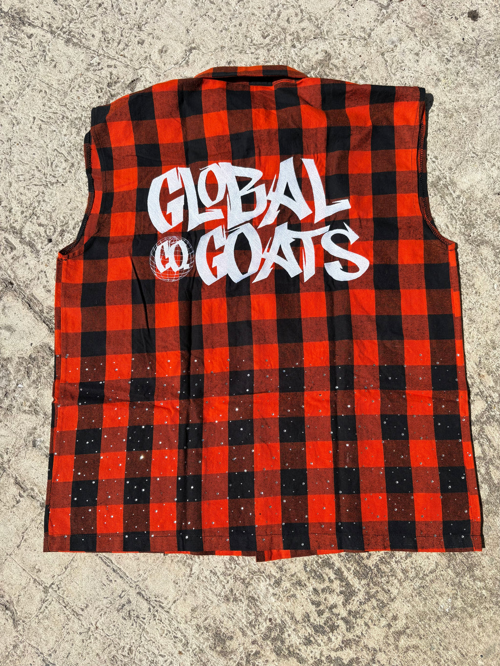 Orange Sleeveless Flannel
