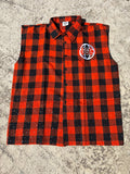 Orange Sleeveless Flannel