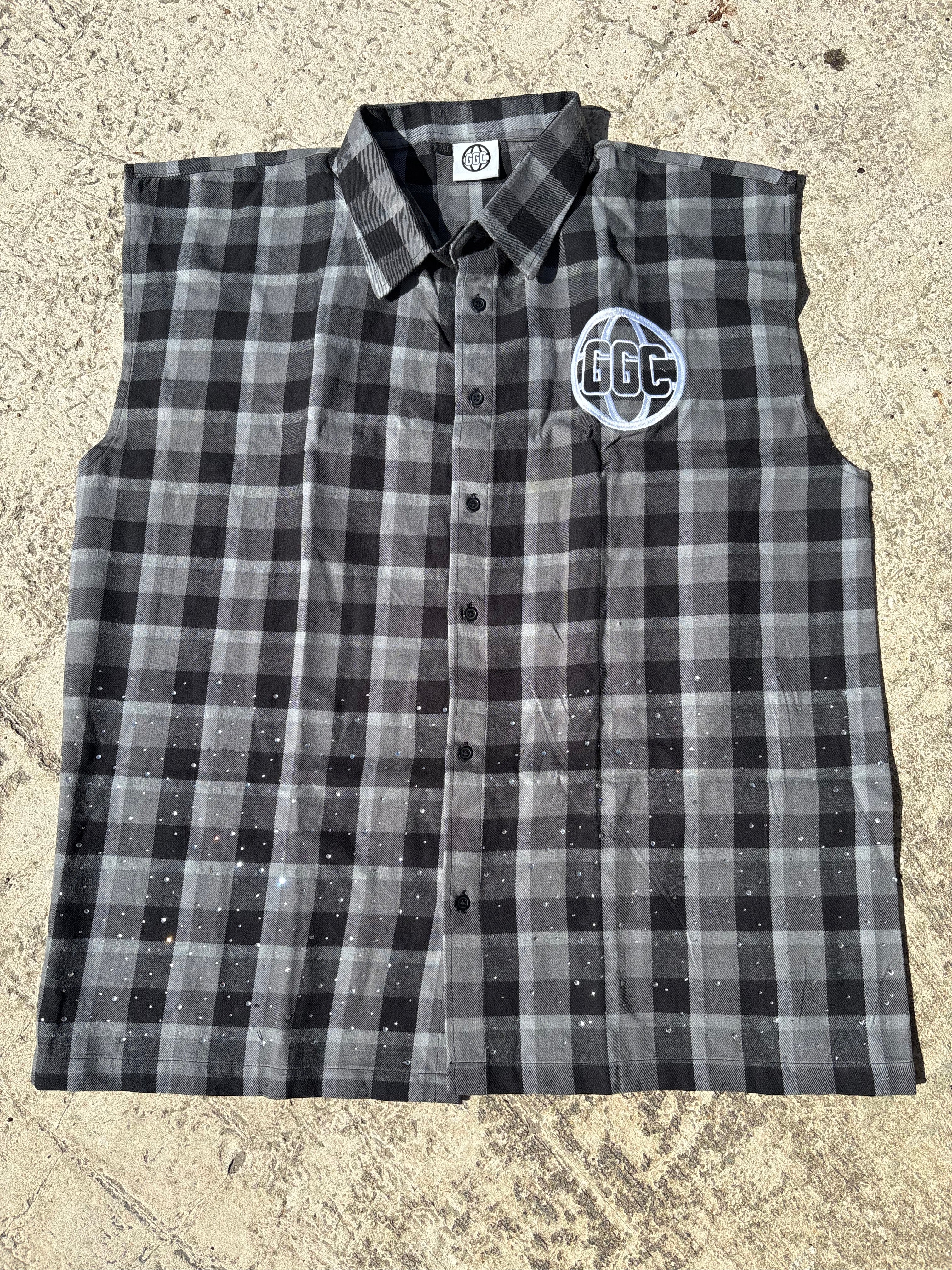 Gray Sleeveless Flannel